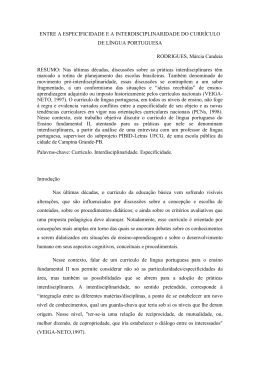 ENTRE A ESPECIFICIDADE E A INTERDISCIPLINARIDADE DO