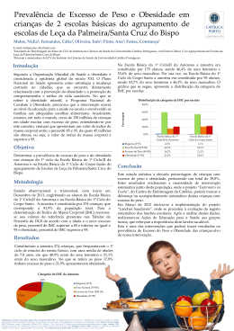 Poster Le&ccedil;a Excesso Peso Obesidade 2012
