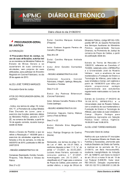 Di&aacute;rio oficial do dia 21/08/2010 PROCURADOR
