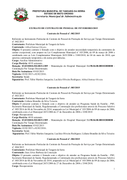 EXTRATO DE CONTRATO DE PESSOAL DE FEVEREIRO/2015