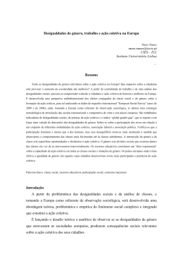 Desigualdades de g&eacute;nero, trabalho e a&ccedil;&atilde;o coletiva na Europa