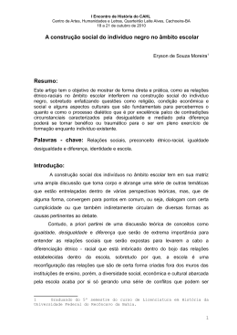 A constru&ccedil;&atilde;o social do individuo negro no &acirc;mbito escolar
