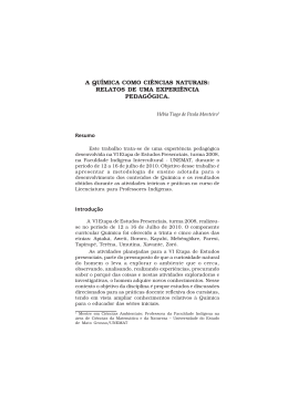 A QU&Iacute;MICA COMO CI&Ecirc;NCIAS NATURAIS - UNEMAT