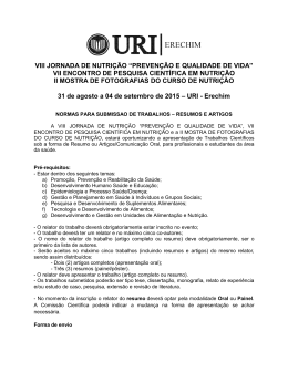 VIII JORNADA DE NUTRI&Ccedil;&Atilde;O &ldquo;PREVEN&Ccedil;&Atilde;O E QUALIDADE DE