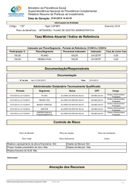 Taxa M&iacute;nima Atuarial / &Iacute;ndice de Refer&ecirc;ncia Documenta&ccedil;&atilde;o