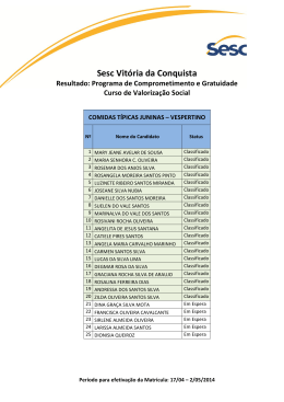 Resultado da Sele&ccedil;&atilde;o PCG Curso Comidas T&iacute;picas Junina