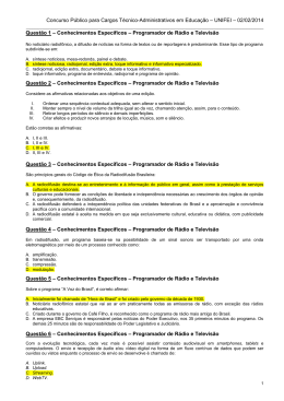 Prova Programador de Radio e Televisao