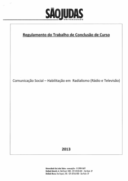 Habilita&ccedil;&atilde;o em Radialismo (R&aacute;dio e Televis&atilde;o)