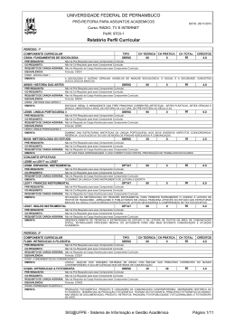 UNIVERSIDADE FEDERAL DE PERNAMBUCO Relatório Perfil