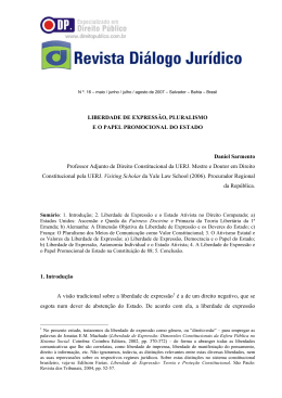 Liberdade de Express&atilde;o, Pluralismo e o Papel