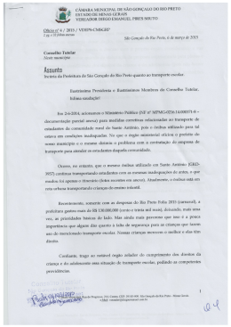 , &ordf;&ordm; C&Aacute;MARA MUNICIPAL DE S&Atilde;O GON&Ccedil;ALO DO RIO PRETO Vm