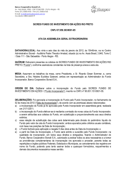 SICREDI FUNDO DE INVESTIMENTO EM A&Ccedil;&Otilde;ES RIO PRETO