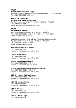 ARUJ&Aacute; Prefeitura Municipal de Aruj&aacute; Rua Jos&eacute; Bas&iacute;lio