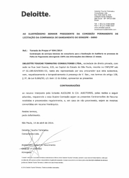 Deloitte Touche Tohmatsu - Consultores Ltda. e e . Rua José Guerra