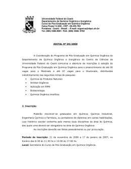 Universidade Federal do Ceará Departamento de Química Orgânica