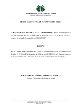 Resolução Nº 542/2015 - Defensoria Pública do Paraná