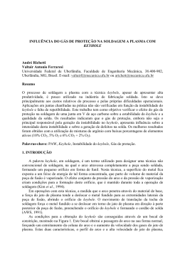 INFLU&Ecirc;NCIA DO G&Aacute;S DE PROTE&Ccedil;&Atilde;O NA SOLDAGEM A