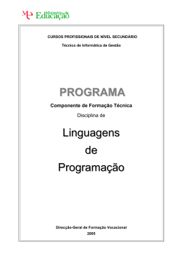 PROGRAMA Linguagens de Programação