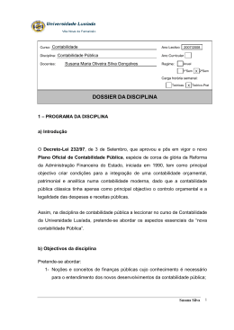 DOSSIER DA DISCIPLINA - Universidade Lus&iacute;ada
