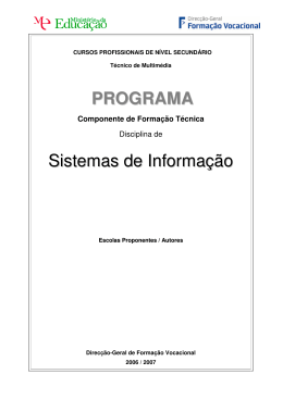 PROGRAMA Sistemas de Informa&ccedil;&atilde;o