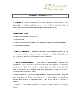 PODERES DA ADMINISTRA&Ccedil;&Atilde;O