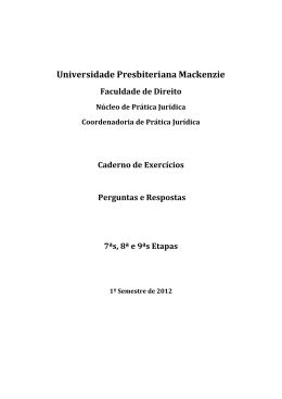 Universidade Presbiteriana Mackenzie Faculdade de Direito Núcleo