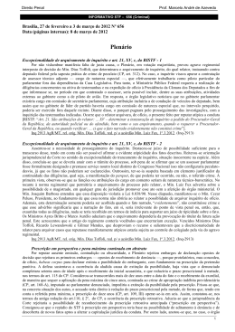 INFORMATIVO STF &ndash; 439 (Criminal)