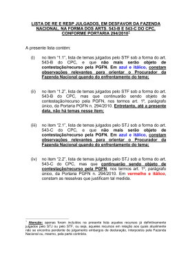 LISTA DE RE E RESP de julgados na forma dos art. 543-B e 543-C