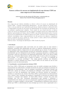 Fatores cr&iacute;ticos de sucesso na implanta&ccedil;&atilde;o de um sistema