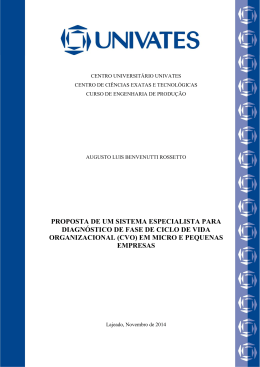PROPOSTA DE UM SISTEMA ESPECIALISTA PARA