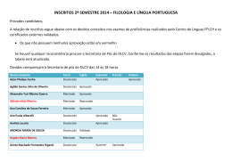 inscritos 2&ordm; semestre 2014 &ndash; filologia e l&iacute;ngua portuguesa