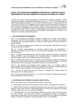 EDITAL PARA RENOVAÇÃO - CBH do Rio Corrente e