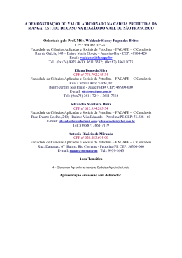 a demonstra&ccedil;&atilde;o do valor adicionado na cadeia produtiva