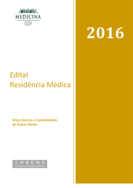 Edital Resid&ecirc;ncia M&eacute;dica