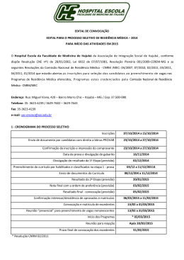 EDITAL DE CONVOCA&Ccedil;&Atilde;O EDITAL PARA O PROCESSO
