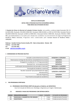 Edital Resid&ecirc;ncia M&eacute;dica - Funda&ccedil;&atilde;o Cristiano Varella