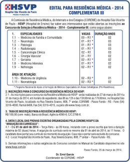 A Comiss&atilde;o de Resid&ecirc;ncia M&eacute;dica, do lnternato e dos Est&aacute;gios