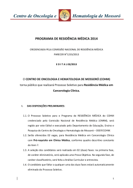 PROGRAMA DE RESID&Ecirc;NCIA M&Eacute;DICA 2014 - EDITAL