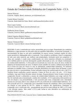 Estudo da Condutividade Hidr&aacute;ulica do