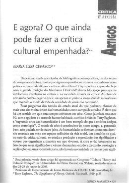E agora? O que ainda pode fazer a cr&iacute;tica cultural empenhada?