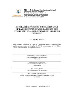 AS CARACTER&Iacute;STICAS DO R&Aacute;DIO ANTENA QUE AINDA