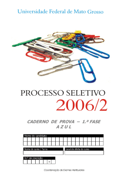 CADERNO DE PROVA &ndash; 1.&ordf; FASE A Z U L