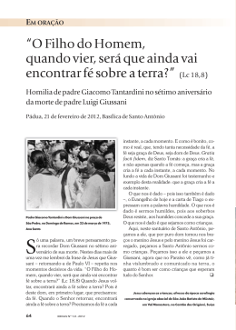 “O Filho do Homem, quando vier, será que ainda vai