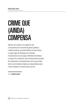 CRIME QUE (AINDA) COMPENSA