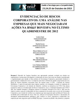 evidencia&ccedil;&atilde;o de riscos corporativos: uma an&aacute;lise nas