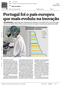 Portugal foi o país europeu que mais evoluiu na inovação (PDF