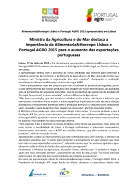Mais informação - Alimentária & Horexpo Lisboa 2015