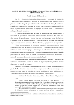 O CASO DA NOMEA&Ccedil;&Atilde;O DO GUARDA-LIVROS QUE N&Atilde;O