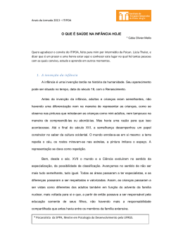O que e Saude na Infancia &ndash; Anais Jornada