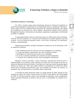 E-learning: O Ontem, o Hoje e o Amanh&atilde;